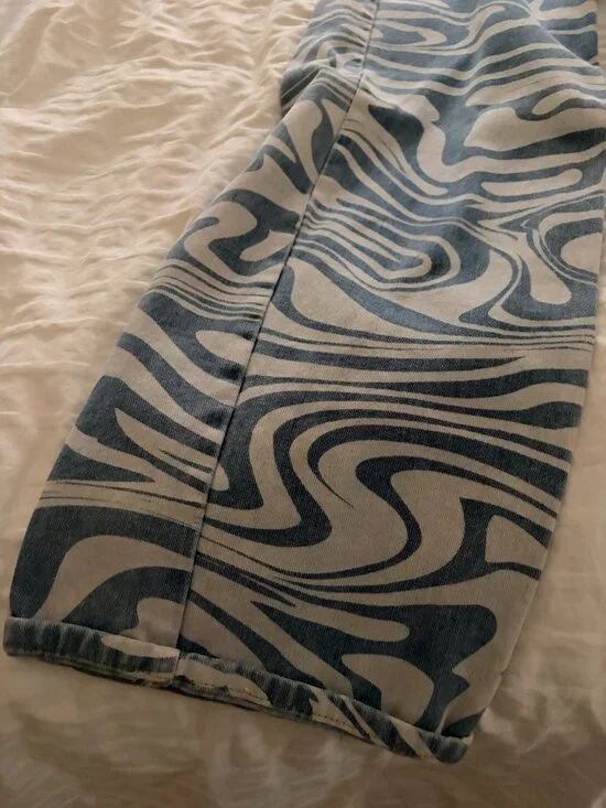 Wide Leg Pattern Jeans - Picture 5 of 5